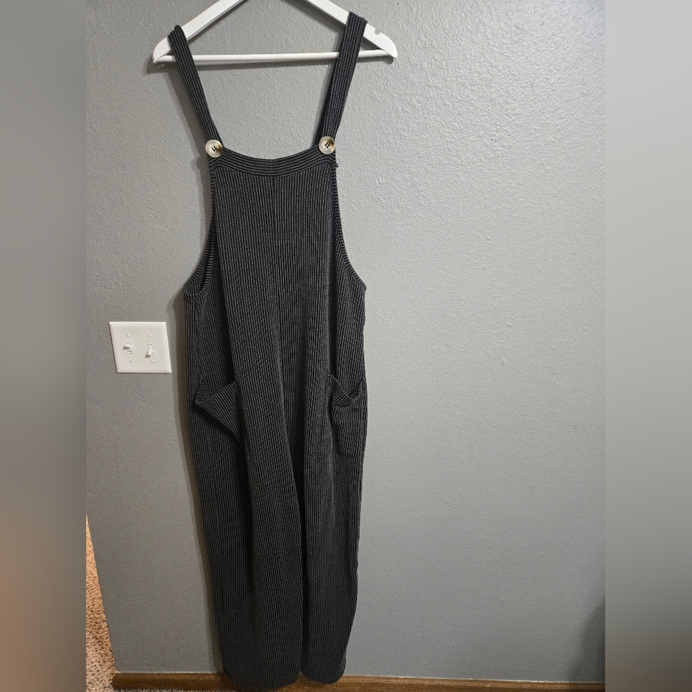 Lovely Melody Gray & Black Striped Knit Rompers Size XL